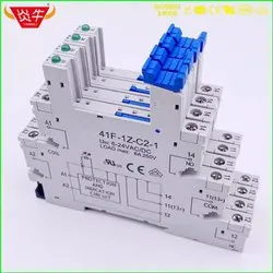Relay Module Socket 41F-1Z-C2-1 Integrated PCB Mount with holder 6-24VDC
