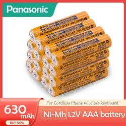 Panasonic Battery HHR-65AAAB 1.2V Ni-MH 630mAh AAA Rechargeable Batteries
