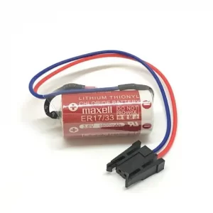 Maxell Battery ER17/33 1600mAh 2 Wire PLC Lithium Battery With Black Connector